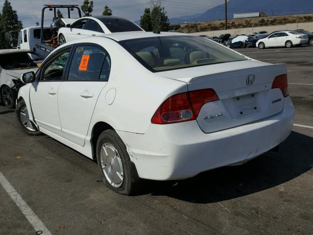 JHMFA362X7S001462 - 2007 HONDA CIVIC HYBR WHITE photo 3