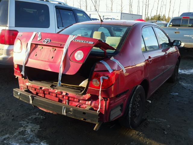 JTDBR32E052055018 - 2005 TOYOTA COROLLA CE RED photo 4