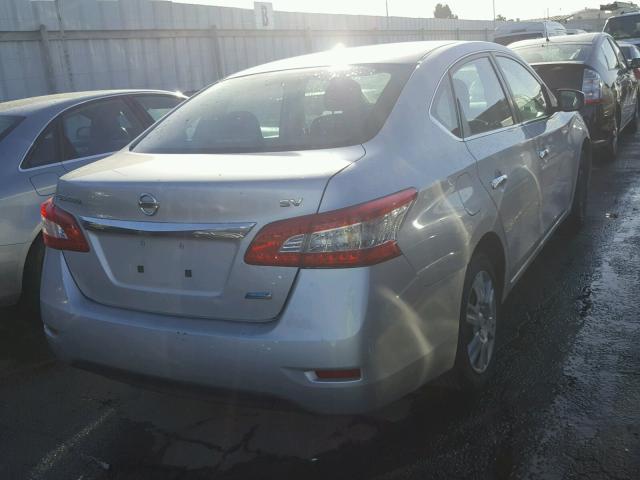 3N1AB7AP3DL705521 - 2013 NISSAN SENTRA S SILVER photo 4