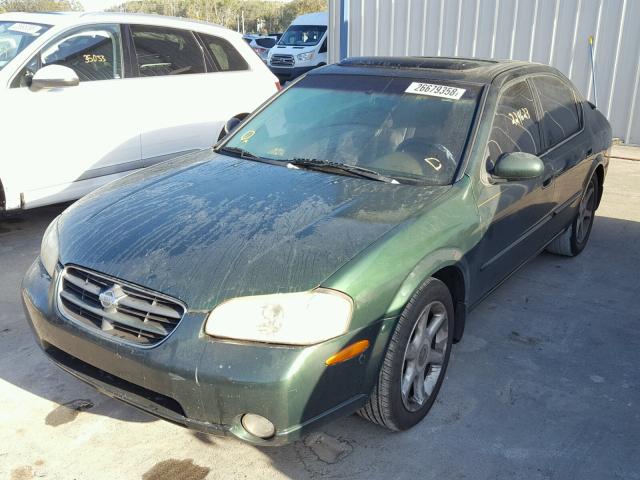 JN1CA31DX1T816147 - 2001 NISSAN MAXIMA GXE GREEN photo 2