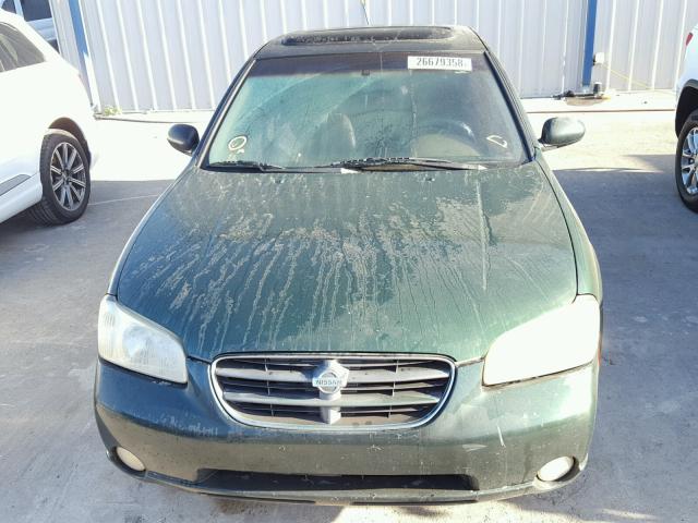 JN1CA31DX1T816147 - 2001 NISSAN MAXIMA GXE GREEN photo 9