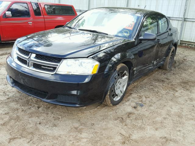 1C3CDZAB3CN128010 - 2012 DODGE AVENGER SE BLACK photo 2