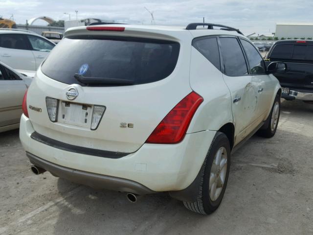 JN8AZ08T33W103766 - 2003 NISSAN MURANO SL WHITE photo 4