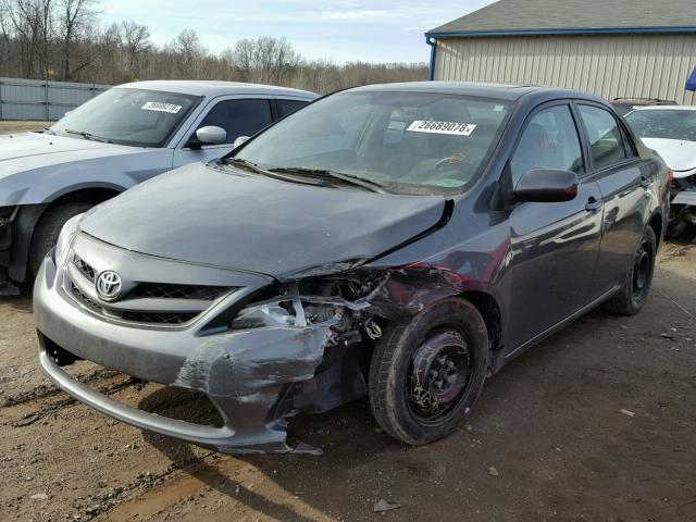 2T1BU4EE3BC638325 - 2011 TOYOTA COROLLA BA GRAY photo 2