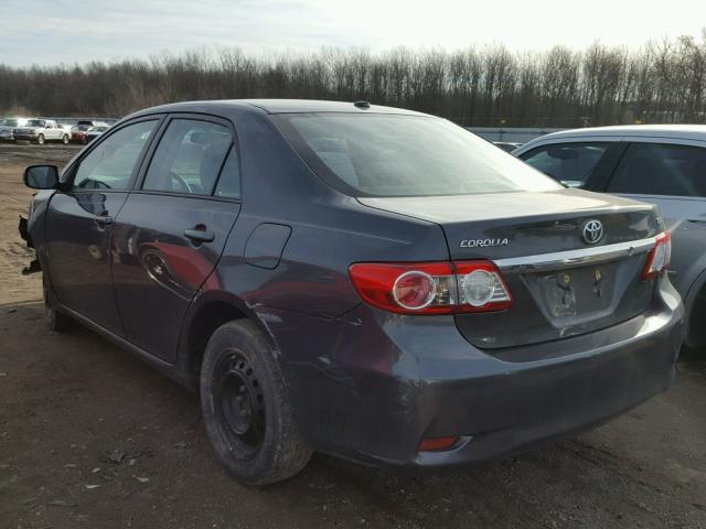 2T1BU4EE3BC638325 - 2011 TOYOTA COROLLA BA GRAY photo 3