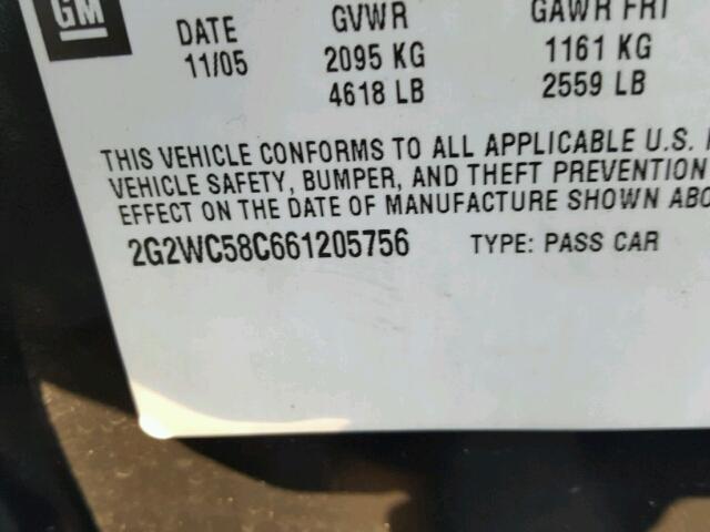 2G2WC58C661205756 - 2006 PONTIAC GRAND PRIX Qara foto 10