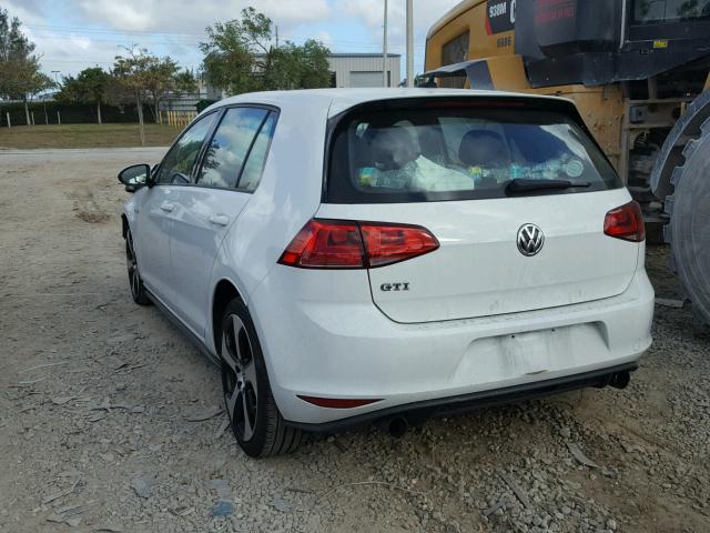 3VW4T7AU2FM063140 - 2015 VOLKSWAGEN GTI WHITE photo 3