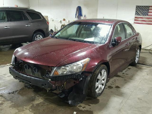 1HGCP2F82AA145295 - 2010 HONDA ACCORD EXL MAROON photo 2