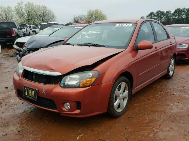 KNAFE221295026822 - 2009 KIA SPECTRA EX ORANGE photo 2