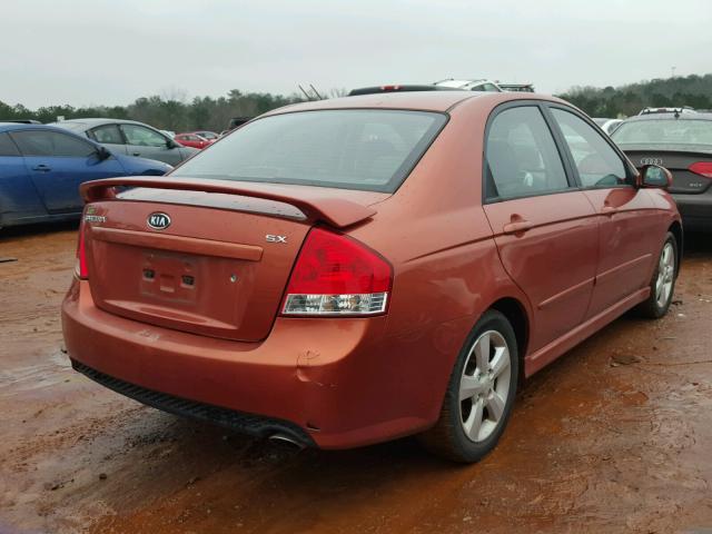 KNAFE221295026822 - 2009 KIA SPECTRA EX ORANGE photo 4