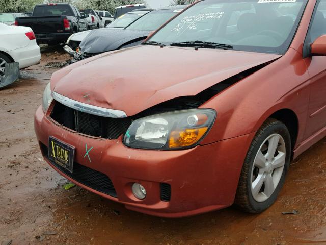 KNAFE221295026822 - 2009 KIA SPECTRA EX ORANGE photo 9