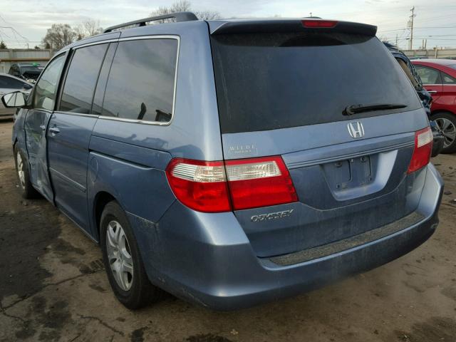 5FNRL38636B117896 - 2006 HONDA ODYSSEY EX BLUE photo 3