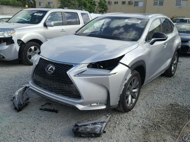 JTJYARBZ2F2013570 - 2015 LEXUS NX 200T SILVER photo 2