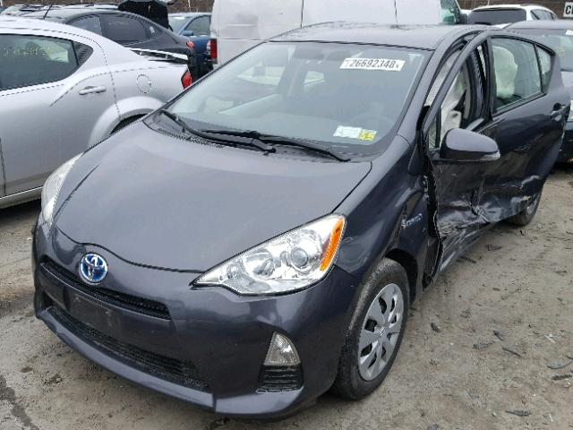 JTDKDTB38D1552531 - 2013 TOYOTA PRIUS C CHARCOAL photo 2