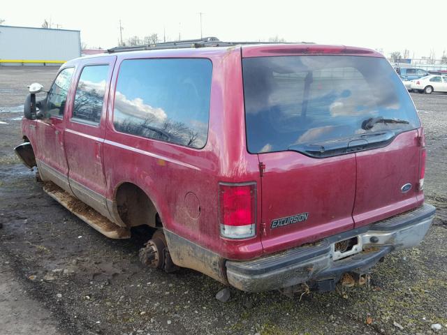 1FMNU41S82EB65670 - 2002 FORD EXCURSION RED photo 3