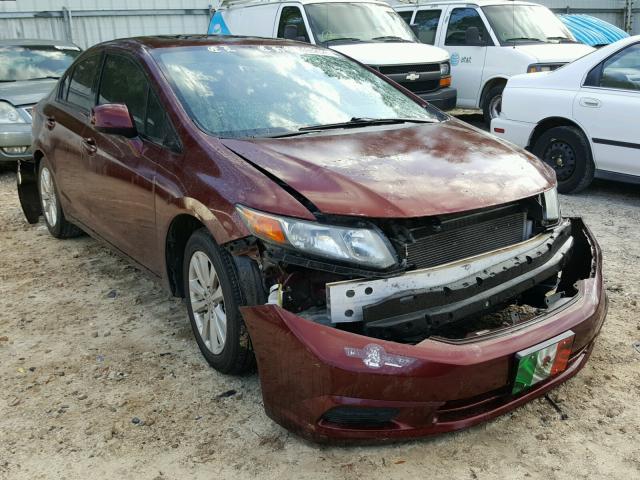 19XFB2F9XCE327331 - 2012 HONDA CIVIC EXL MAROON photo 1