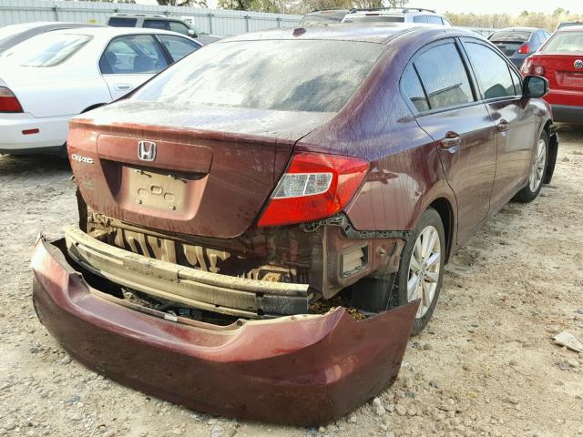 19XFB2F9XCE327331 - 2012 HONDA CIVIC EXL MAROON photo 4