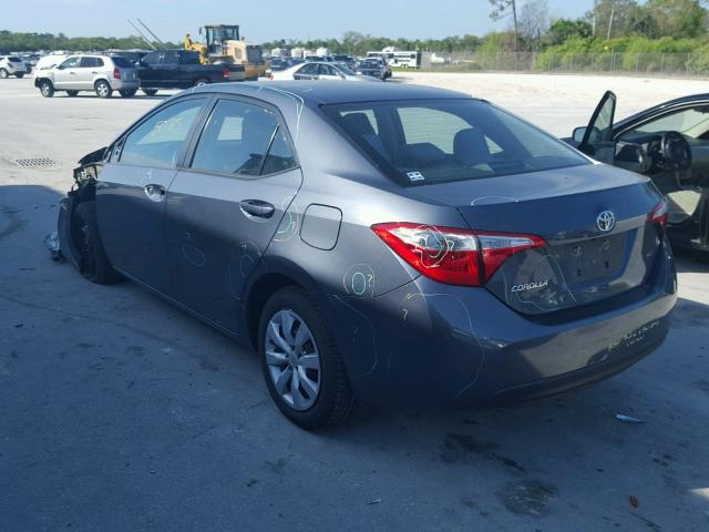 2T1BURHE7EC045208 - 2014 TOYOTA COROLLA L GRAY photo 3