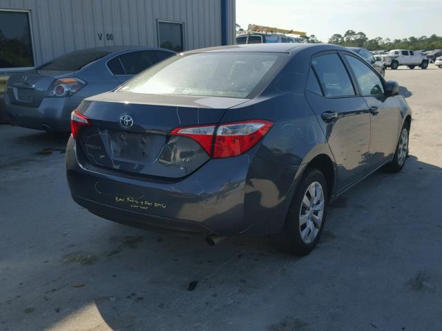 2T1BURHE7EC045208 - 2014 TOYOTA COROLLA L GRAY photo 4