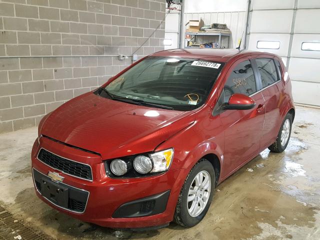 1G1JC6SHXD4166552 - 2013 CHEVROLET SONIC LT RED photo 2