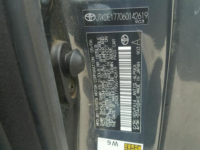 JTKDE177060142619 - 2006 TOYOTA SCION TC 石墨色 照片 10