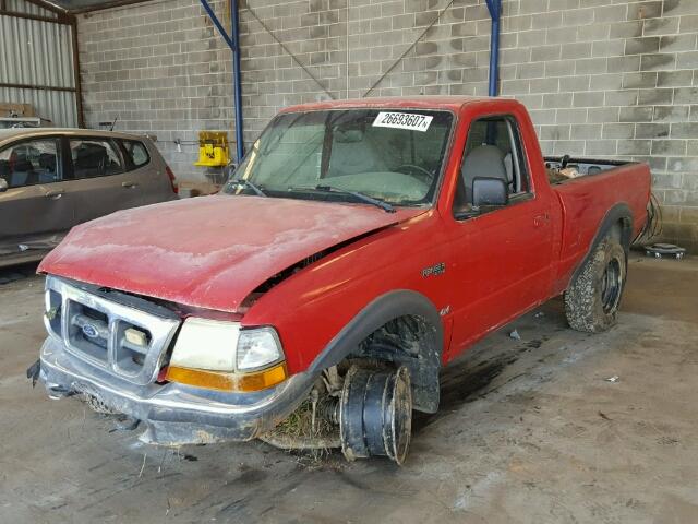 1FTYR11X2WTA51050 - 1998 FORD RANGER RED photo 2