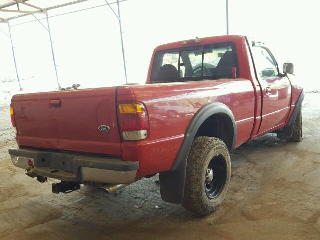 1FTYR11X2WTA51050 - 1998 FORD RANGER RED photo 4