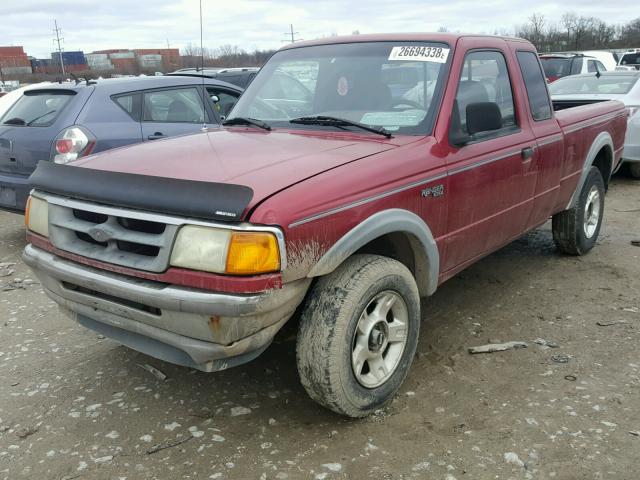 1FTCR15X3PPB18513 - 1993 FORD RANGER SUP RED photo 2