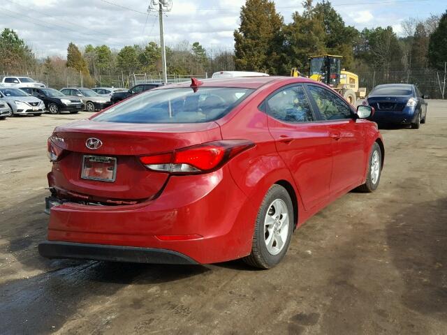 KMHDH4AE8FU456658 - 2015 HYUNDAI ELANTRA SE RED photo 4