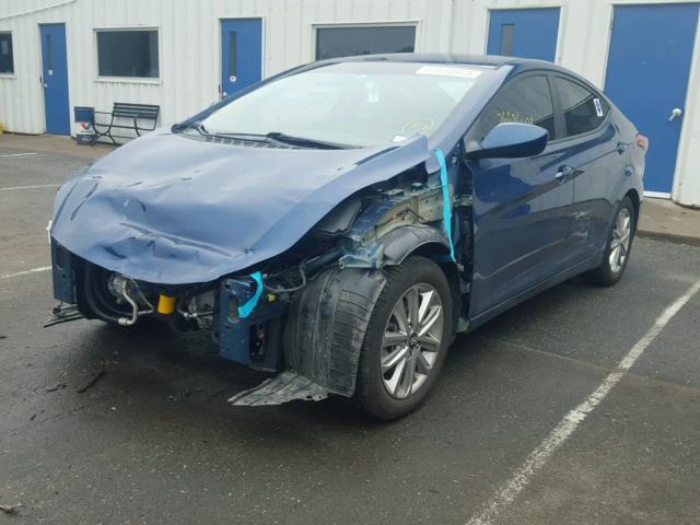 KMHDH4AE3FU304237 - 2015 HYUNDAI ELANTRA SE BLUE photo 2