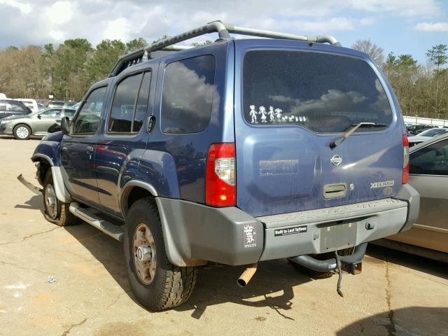 5N1ED28Y3YC520621 - 2000 NISSAN XTERRA XE BLUE photo 3