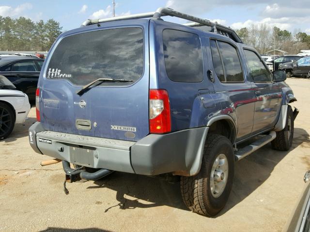 5N1ED28Y3YC520621 - 2000 NISSAN XTERRA XE BLUE photo 4