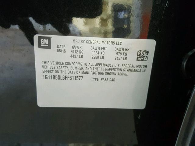 1G11B5SL6FF311577 - 2015 CHEVROLET MALIBU LS BLACK photo 10