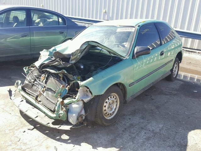 2HGEJ6342TH114863 - 1996 HONDA CIVIC DX GREEN photo 2