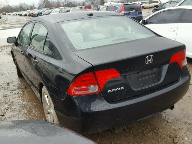 1HGFA16838L001410 - 2008 HONDA CIVIC EX შავი ფოტო 3