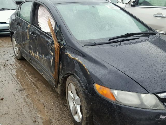 1HGFA16838L001410 - 2008 HONDA CIVIC EX შავი ფოტო 9