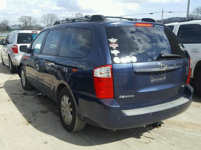 KNDMB233676173008 - 2007 KIA SEDONA EX BLUE photo 3