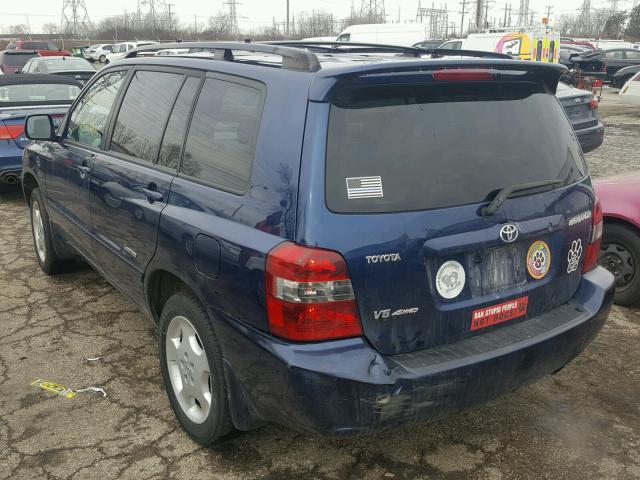 JTEEP21A060185496 - 2006 TOYOTA HIGHLANDER BLUE photo 3