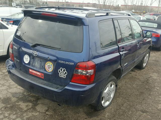 JTEEP21A060185496 - 2006 TOYOTA HIGHLANDER BLUE photo 4