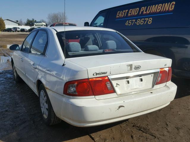 KNAGD126155420397 - 2005 KIA OPTIMA LX WHITE photo 3