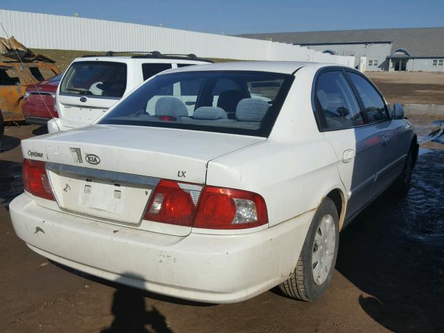 KNAGD126155420397 - 2005 KIA OPTIMA LX WHITE photo 4