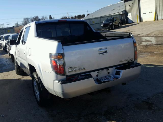 2HJYK16568H538839 - 2008 HONDA RIDGELINE GRAY photo 3