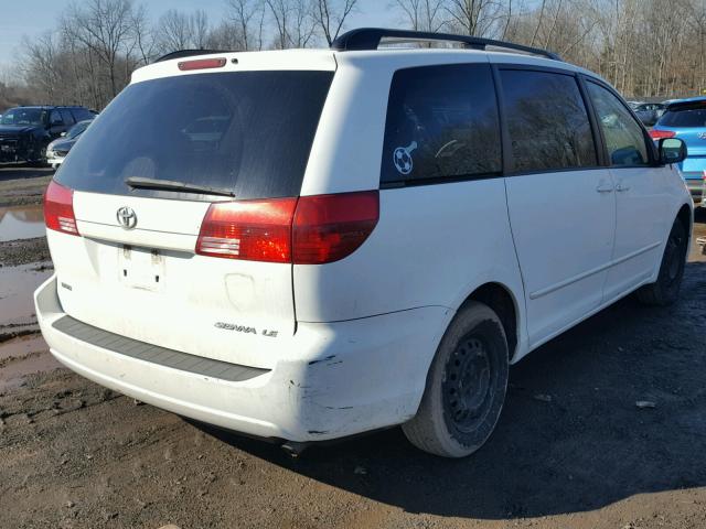 5TDZA23C24S071936 - 2004 TOYOTA SIENNA CE WHITE photo 4