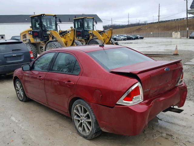 3FAHP07Z48R103118 - 2008 FORD FUSION SE RED photo 3