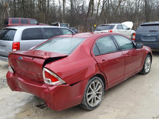 3FAHP07Z48R103118 - 2008 FORD FUSION SE RED photo 4