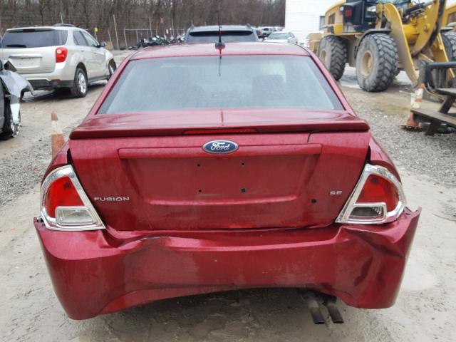 3FAHP07Z48R103118 - 2008 FORD FUSION SE RED photo 9