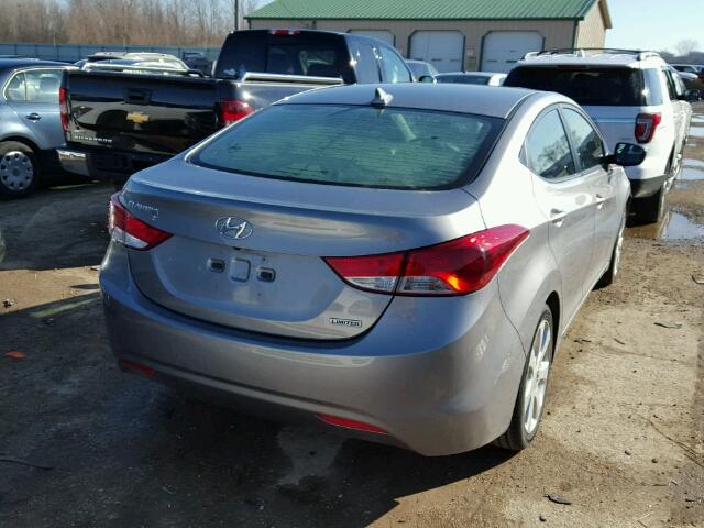 KMHDH4AE7CU464245 - 2012 HYUNDAI ELANTRA GL SILVER photo 4