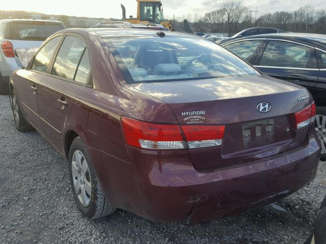 5NPET46C98H314251 - 2008 HYUNDAI SONATA GLS MAROON photo 3