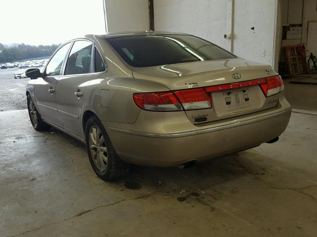 KMHFC46F07A207976 - 2007 HYUNDAI AZERA SE TAN photo 3