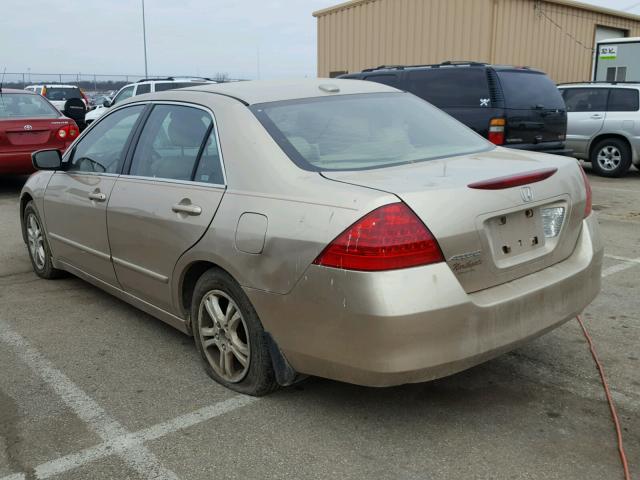 1HGCM56837A135913 - 2007 HONDA ACCORD EX GOLD photo 3